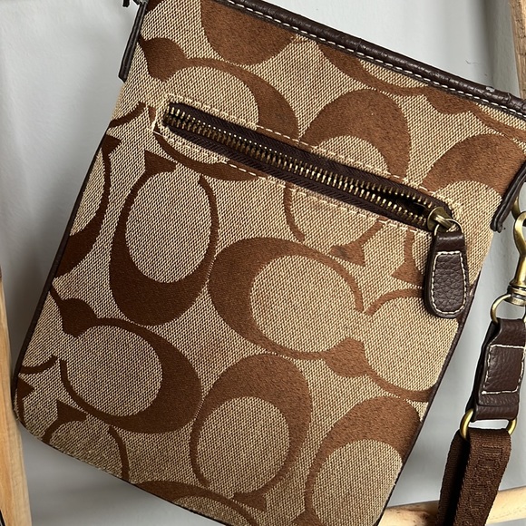 Brown Coach Canvas Crossbody Purse - Picture 4 of 8